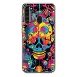 Samsung Galaxy A21 Psychedelic Trippy Death Skull Pop Art Hybrid Protective Phone Case Cover