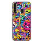 Samsung Galaxy A21 Psychedelic Trippy Happy Characters Pop Art Hybrid Protective Phone Case Cover