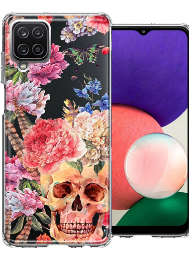 For Samsung Galaxy A22 Indie Spring Peace Skull Feathers Floral Butterfly Flowers Phone Case Cover