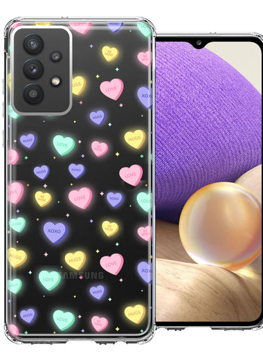 Samsung Galaxy A32 Valentine's Day Heart Candies Polkadots Design Double Layer Phone Case Cover