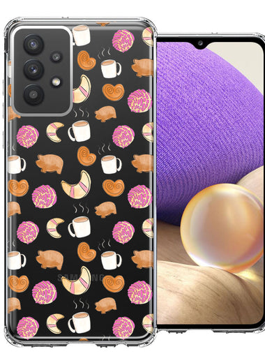 Samsung Galaxy A32 Mexican Pan Dulce Cafecito Coffee Concha Polka Dots Double Layer Phone Case Cover