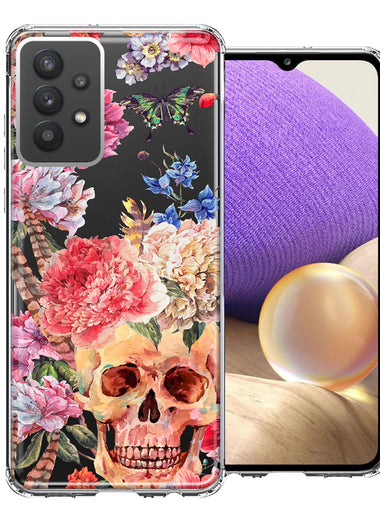 For Samsung Galaxy A32 Indie Spring Peace Skull Feathers Floral Butterfly Flowers Phone Case Cover