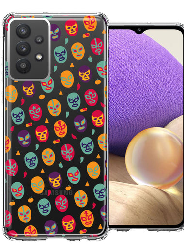 Samsung Galaxy A32 Lucha Libre Masks Design Double Layer Phone Case Cover
