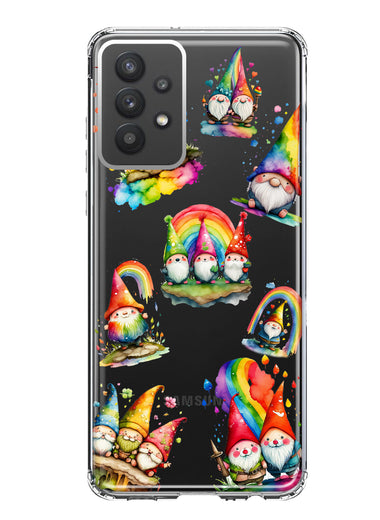 Samsung Galaxy A32 Colorful Neon Glow Rainbow Gnomes Painting Hybrid Protective Phone Case Cover