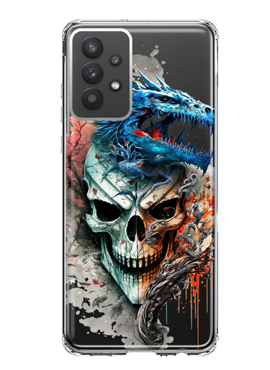Samsung Galaxy A32 Fantasy Blue Dragon Dream Skull Double Layer Phone Case Cover