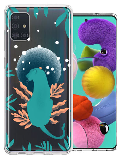 Samsung Galaxy A51 Moon Green Jaguar Design Double Layer Phone Case Cover
