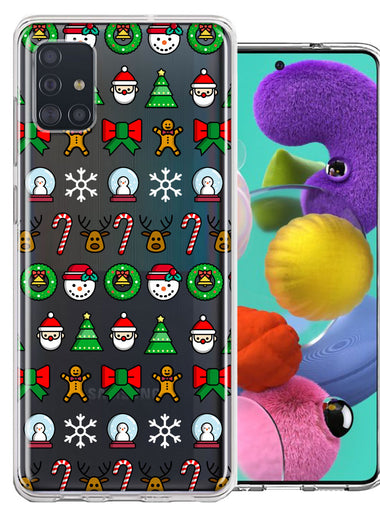 Samsung Galaxy A51 Classic Christmas Polka Dots Santa Snowman Reindeer Candy Cane Design Double Layer Phone Case Cover