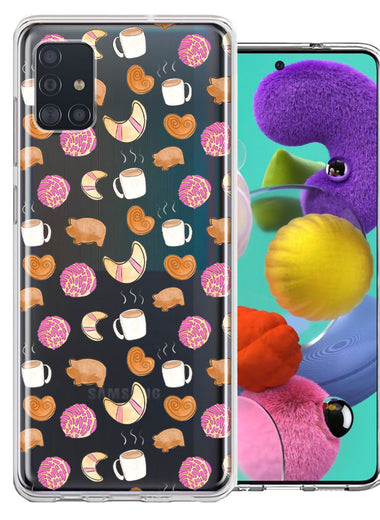 Samsung Galaxy A51 Mexican Pan Dulce Cafecito Coffee Concha Polka Dots Double Layer Phone Case Cover
