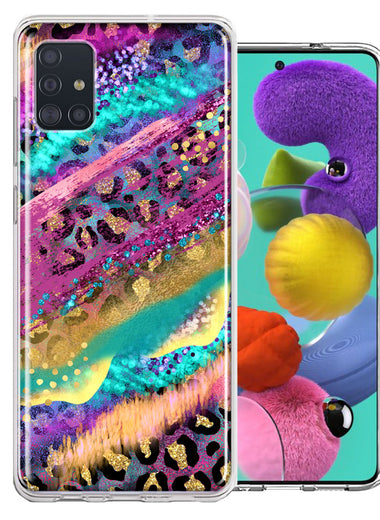 Samsung Galaxy A51 Leopard Paint Colorful Beautiful Abstract Milkyway Double Layer Phone Case Cover