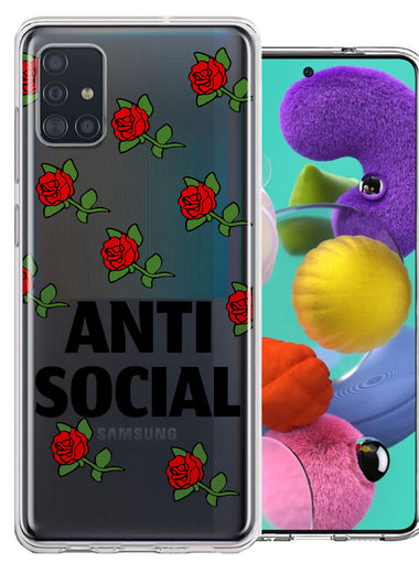 Samsung Galaxy A51 Anti Social Roses Design Double Layer Phone Case Cover