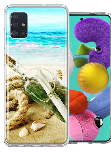 Samsung Galaxy A51 Beach Message Bottle Design Double Layer Phone Case Cover