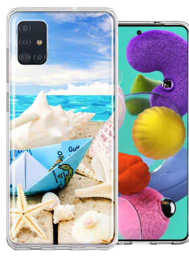 Samsung Galaxy A51 Beach Paper Boat Design Double Layer Phone Case Cover