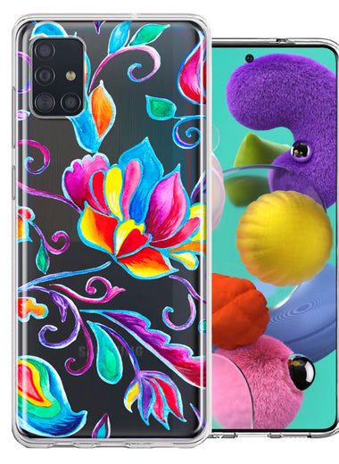 For Samsung Galaxy A51 Bright Colors Rainbow Water Lilly Floral Phone Case Cover