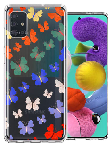 Samsung Galaxy A51 Colorful Butterflies Design Double Layer Phone Case Cover