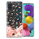 For Samsung Galaxy A51 Classy Blush Peach Peony Rose Flowers Leopard Phone Case Cover