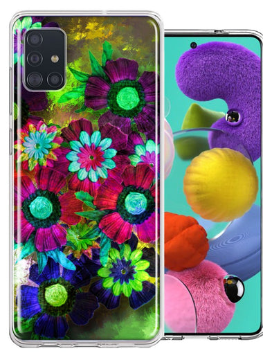 Samsung Galaxy A51 Colorful Daisies Design Double Layer Phone Case Cover
