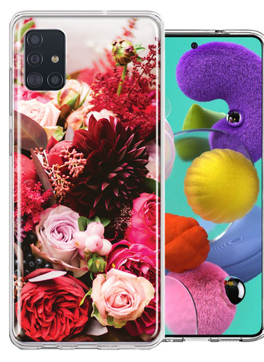 Samsung Galaxy A51 Colorful Flowers Design Double Layer Phone Case Cover