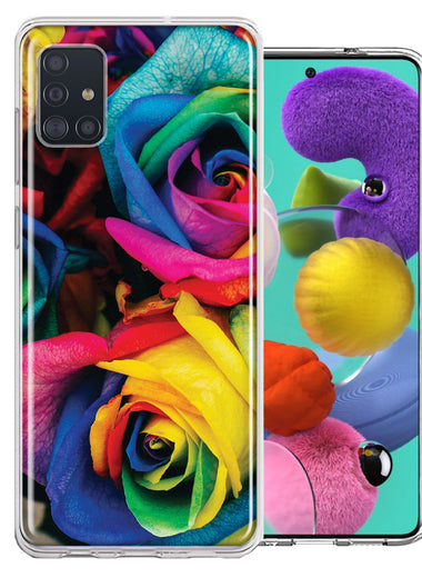 Samsung Galaxy A51 Colorful Roses Design Double Layer Phone Case Cover