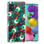 Samsung Galaxy A51 Halloween Creepy Tropical Eyeballs Design Double Layer Phone Case Cover