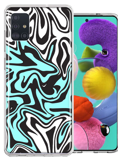 Samsung Galaxy A51 Mint Black Abstract Design Double Layer Phone Case Cover