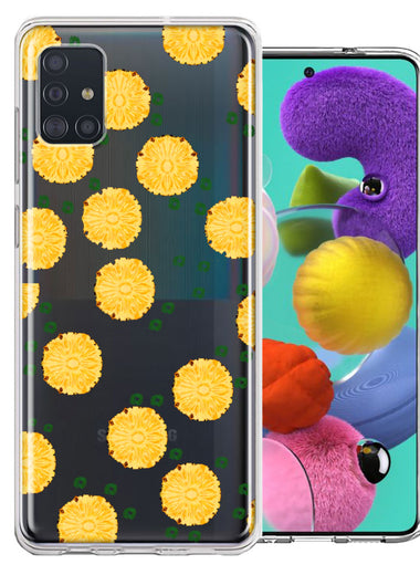 Samsung Galaxy A51 Tropical Pineapples Polkadots Design Double Layer Phone Case Cover