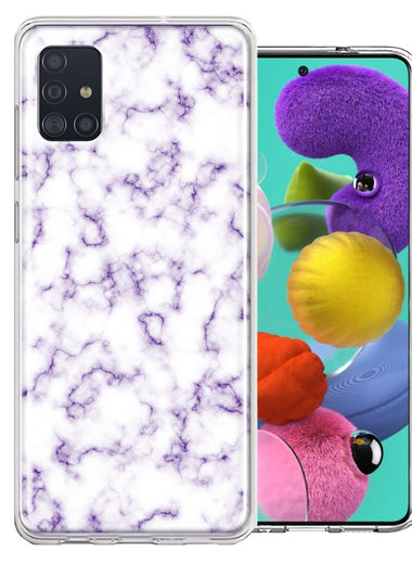 Samsung Galaxy A51 Purple Marble Design Double Layer Phone Case Cover