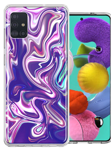 Samsung Galaxy A51 Purple Paint Swirl  Design Double Layer Phone Case Cover