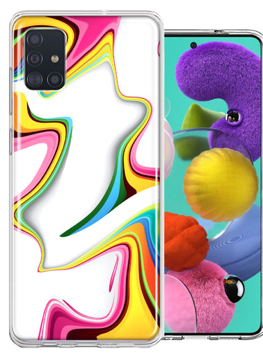Samsung Galaxy A51 Rainbow Abstract Design Double Layer Phone Case Cover
