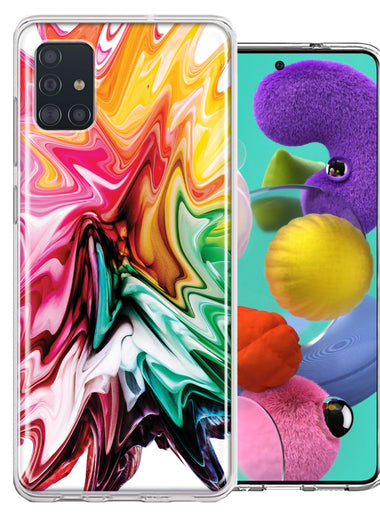 Samsung Galaxy A51 Rainbow Flower Abstract Design Double Layer Phone Case Cover