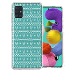 Samsung Galaxy A51 Teal Christmas Reindeer Pattern Design Double Layer Phone Case Cover