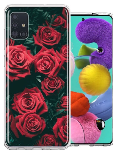 Samsung Galaxy A51 Red Roses Design Double Layer Phone Case Cover