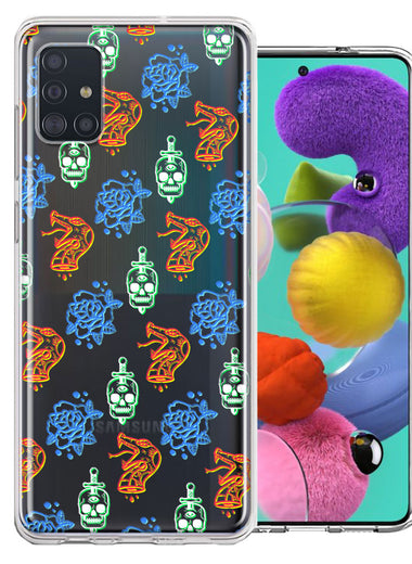 Samsung Galaxy A51 Snakes Skulls Roses Design Double Layer Phone Case Cover