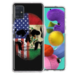 Samsung Galaxy A51 US Mexico Flag Skull Double Layer Phone Case Cover