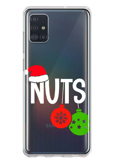 Samsung Galaxy A51 5G Christmas Funny Couples Chest Nuts Ornaments Hybrid Protective Phone Case Cover