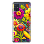 Samsung Galaxy A51 5G Colorful Yellow Pink Folk Style Floral Vibrant Spring Flowers Hybrid Protective Phone Case Cover