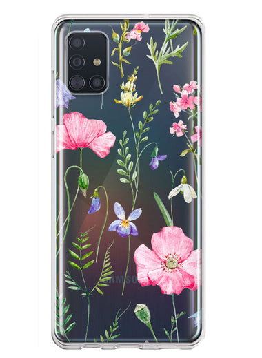 Samsung Galaxy A51 5G Spring Pastel Wild Flowers Summer Classy Elegant Beautiful Hybrid Protective Phone Case Cover