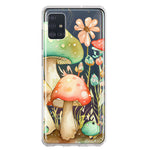 Samsung Galaxy A51 5G Fairytale Watercolor Mushrooms Pastel Spring Flowers Floral Hybrid Protective Phone Case Cover