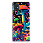 Samsung Galaxy A31 Neon Rainbow Psychedelic Indie Hippie Mushrooms Hybrid Protective Phone Case Cover