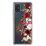 Samsung Galaxy A51 5G Red Summer Watercolor Floral Bouquets Ruby Flowers Hybrid Protective Phone Case Cover