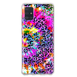 Samsung Galaxy A51 5G Vibrant Pink Purple Tie Dye Summer Leopard Swirl Rainbow Hybrid Protective Phone Case Cover