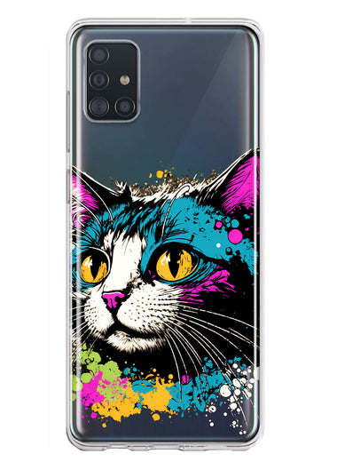 Samsung Galaxy A51 Cool Cat Oil Paint Pop Art Hybrid Protective Phone Case Cover