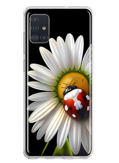 Samsung Galaxy A51 Cute White Daisy Red Ladybug Double Layer Phone Case Cover