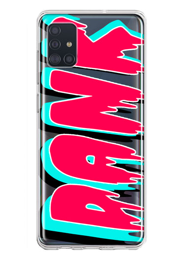 Samsung Galaxy A51 5G Teal Pink Clear Funny Text Quote Dank Hybrid Protective Phone Case Cover