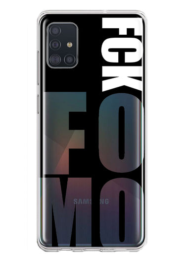 Samsung Galaxy A51 5G Black Clear Funny Text Quote Fckfomo Hybrid Protective Phone Case Cover