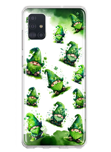 Samsung Galaxy A51 5G Gnomes Shamrock Lucky Green Clover St. Patrick Hybrid Protective Phone Case Cover