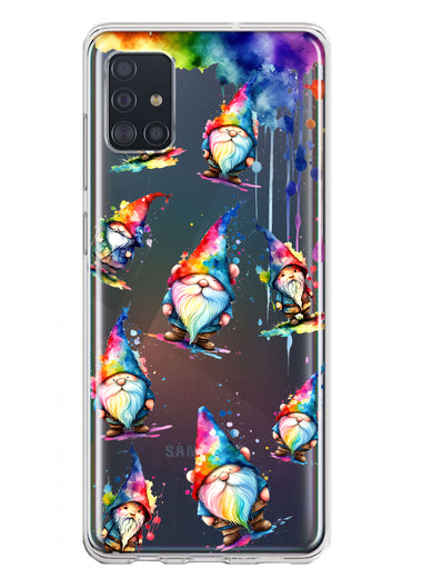 Samsung Galaxy A51 Neon Water Painting Colorful Splash Gnomes Hybrid Protective Phone Case Cover