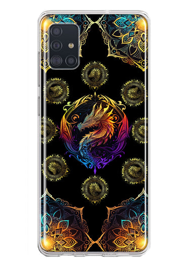 Samsung Galaxy A51 5G Mandala Geometry Abstract Dragon Pattern Hybrid Protective Phone Case Cover