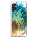 Samsung Galaxy A51 5G Mandala Geometry Abstract Peacock Feather Pattern Hybrid Protective Phone Case Cover
