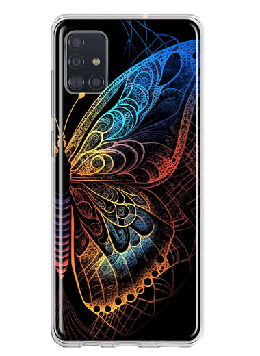 Samsung Galaxy A51 5G Mandala Geometry Abstract Butterfly Pattern Hybrid Protective Phone Case Cover