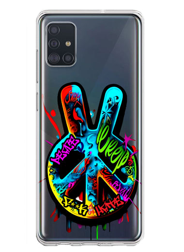 Samsung Galaxy A51 5G Peace Graffiti Painting Art Hybrid Protective Phone Case Cover